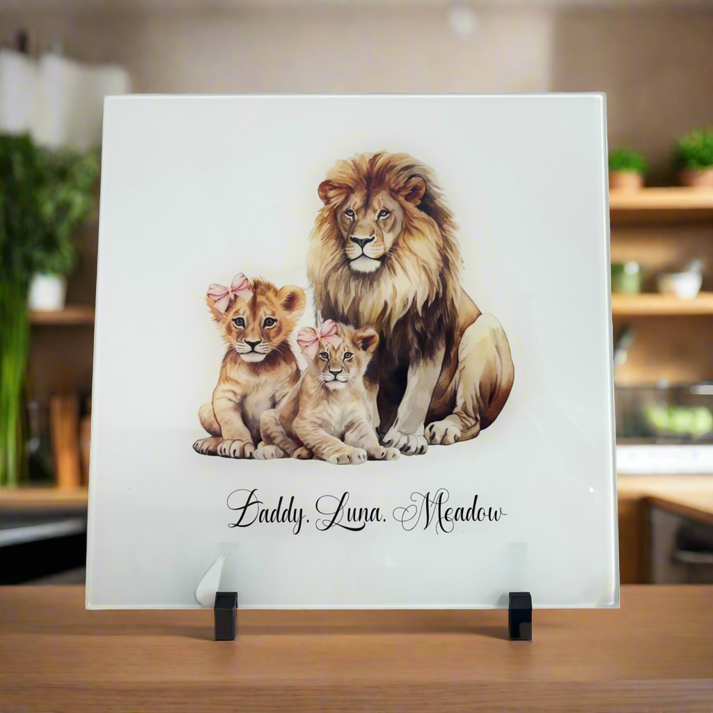 Lion and his Cubs 30cm Chopping Board