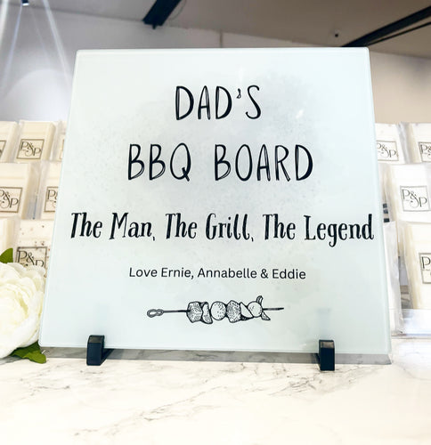 The Man, The Grill, The Legend Serving board