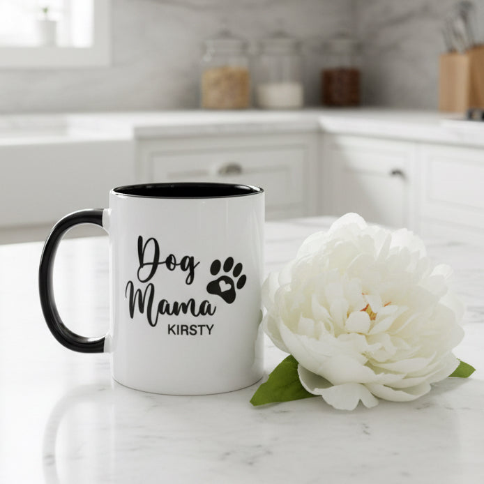 Black Handle Mug “Dog Mum”