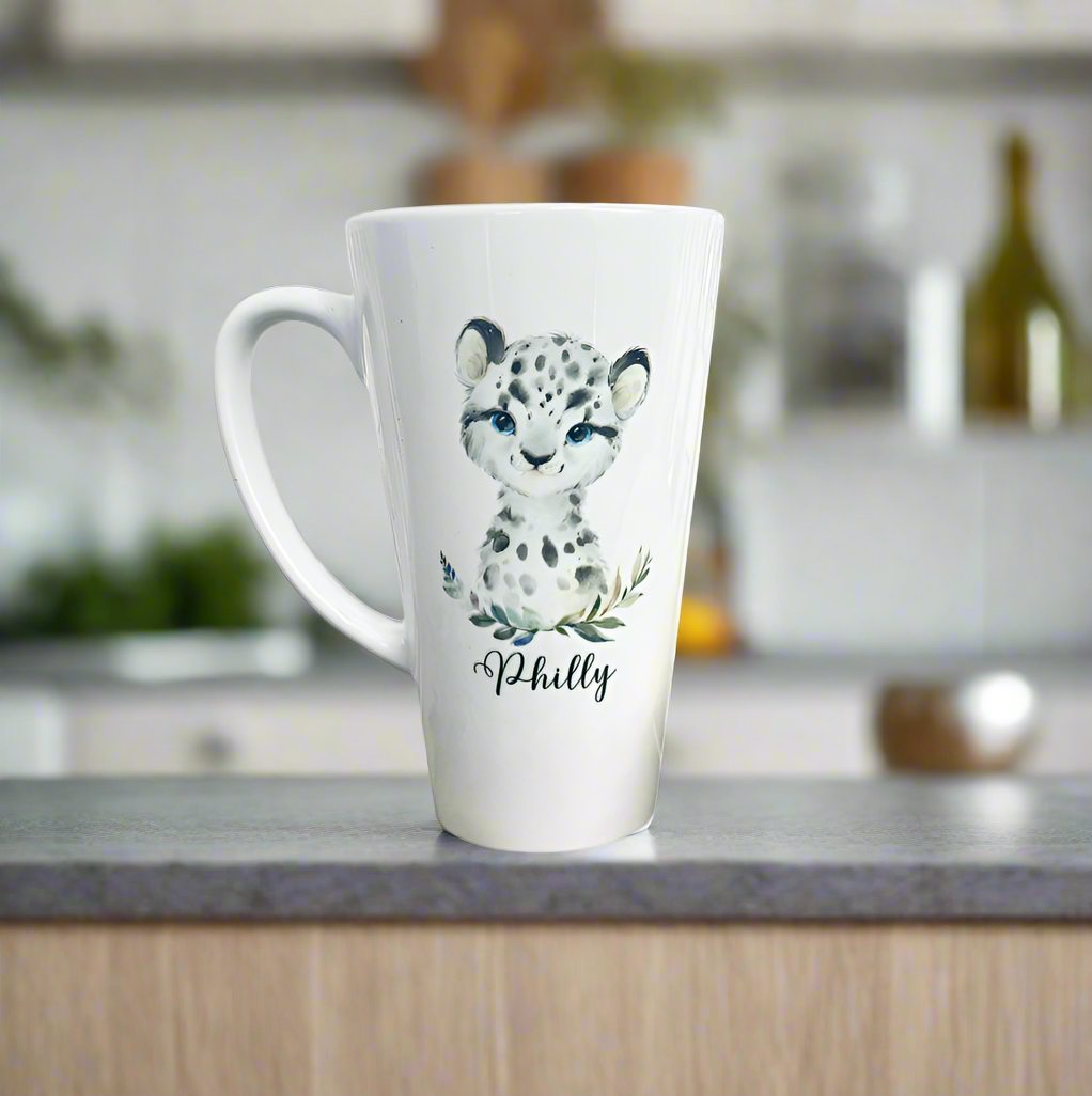 New Latte Ceramic Mug 17oz Snow Leapard Inc Box