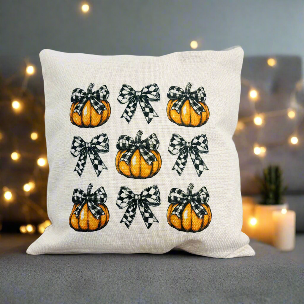 Orange Pumpkins with Black and White Bow Halloween Design (Various Products)