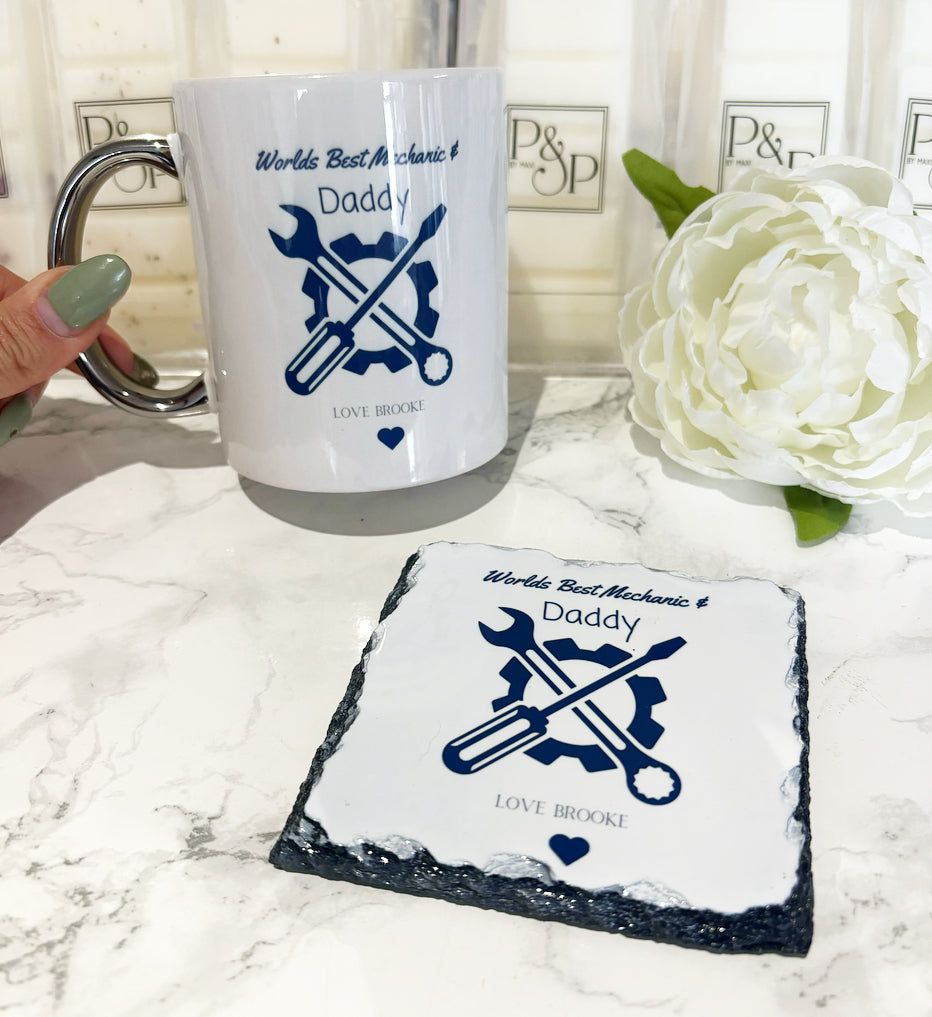 Best Mechanic Mug and Coaster Set