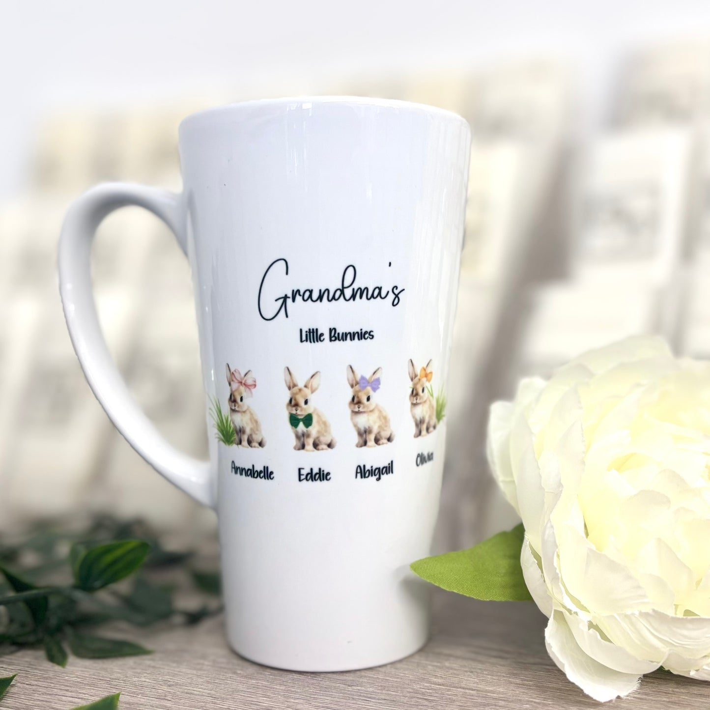 New Latte Ceramic Mug 17oz “My Bunnies” inc Box