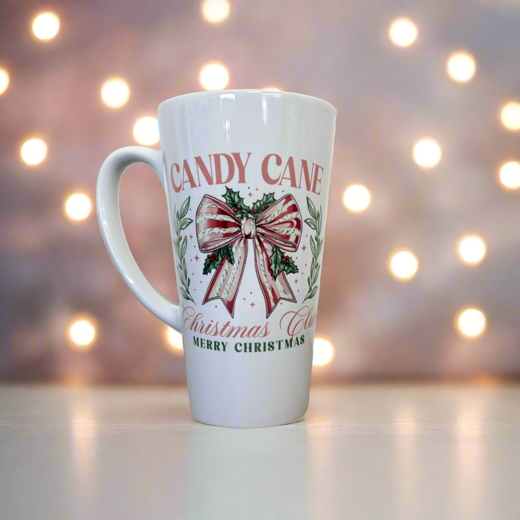 Candy Cane Lane Latte Ceramic Mug 17oz inc Box