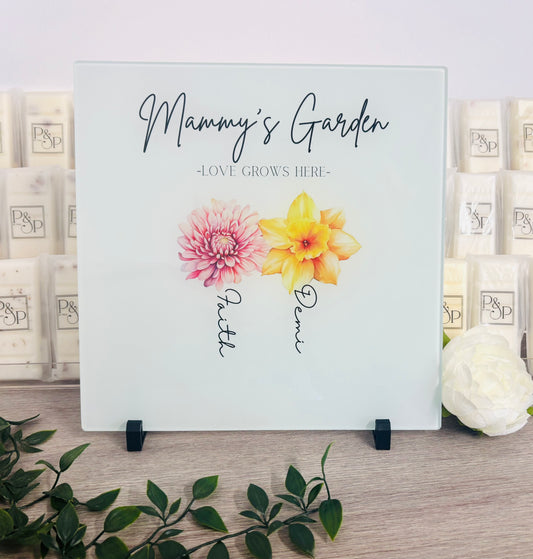 Love Grows Here 30cm Chopping Board / Splashback (Don’t forget to leave us the name for who’s Garden this is)