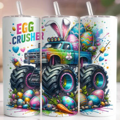 Monster Truck Egg Crusher Skinny Tumbler