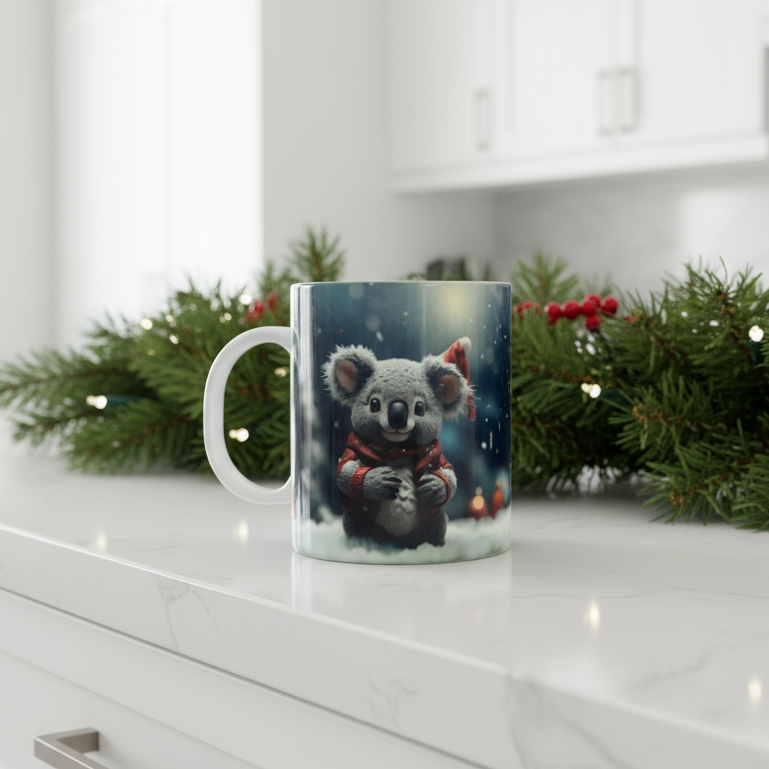 Plastic/ Polymere Mug Christmas Koala Designs