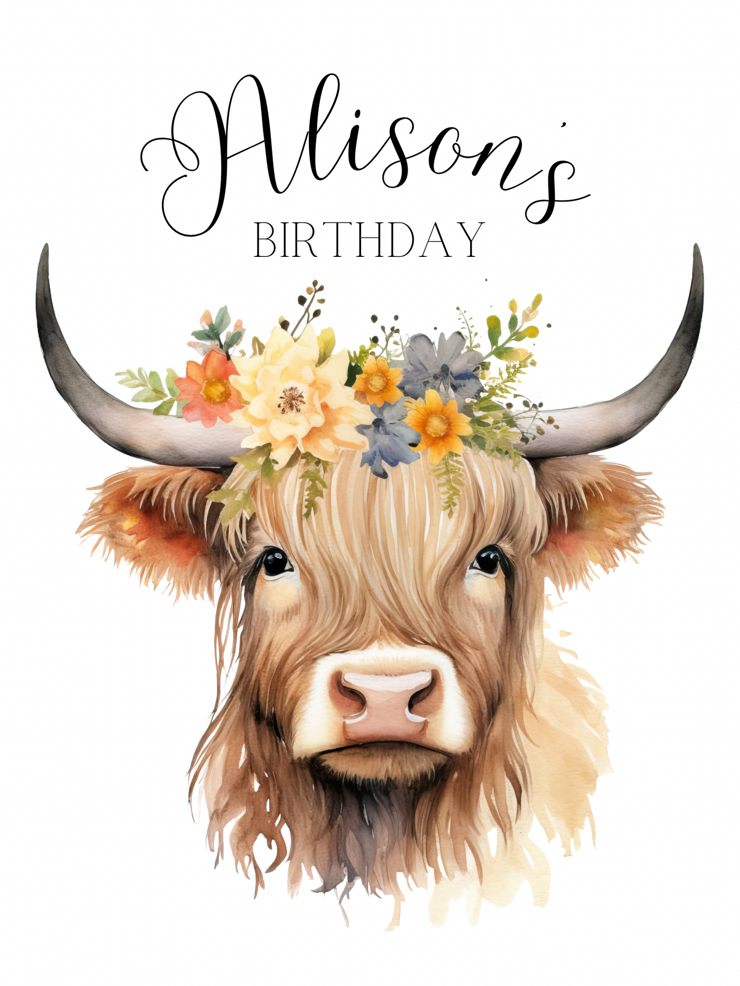 TESTER Birthday Sack Highland Cow