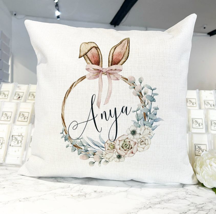 Bunny Ears Wreath Cushion 45x45cm