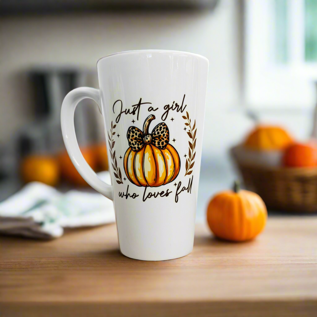 Just a girl who loves her fall Latte 17oz Latte Mug