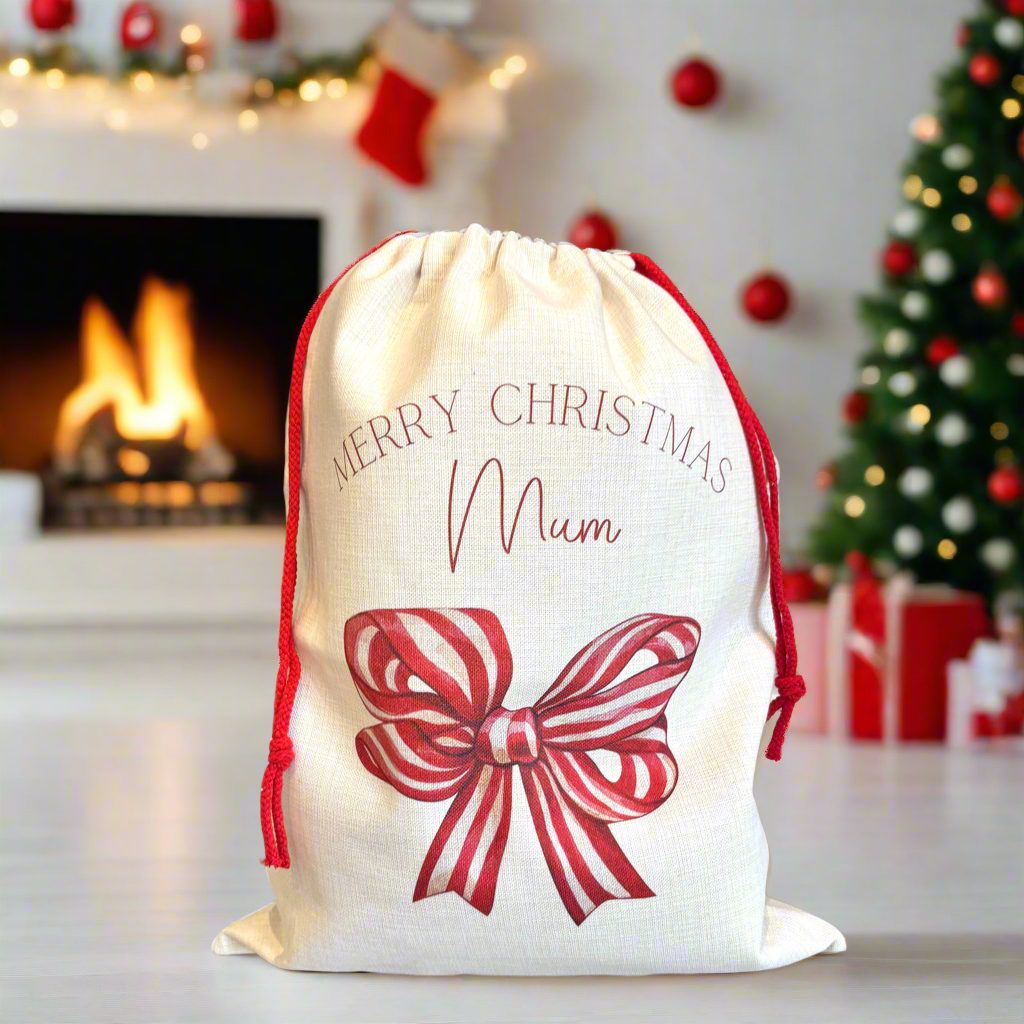 Red Bow Santa Sack
