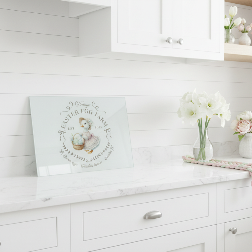 Vintage Spring Duck Chopping Board A3