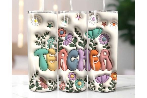 Teacher Tumbler Bubble Font