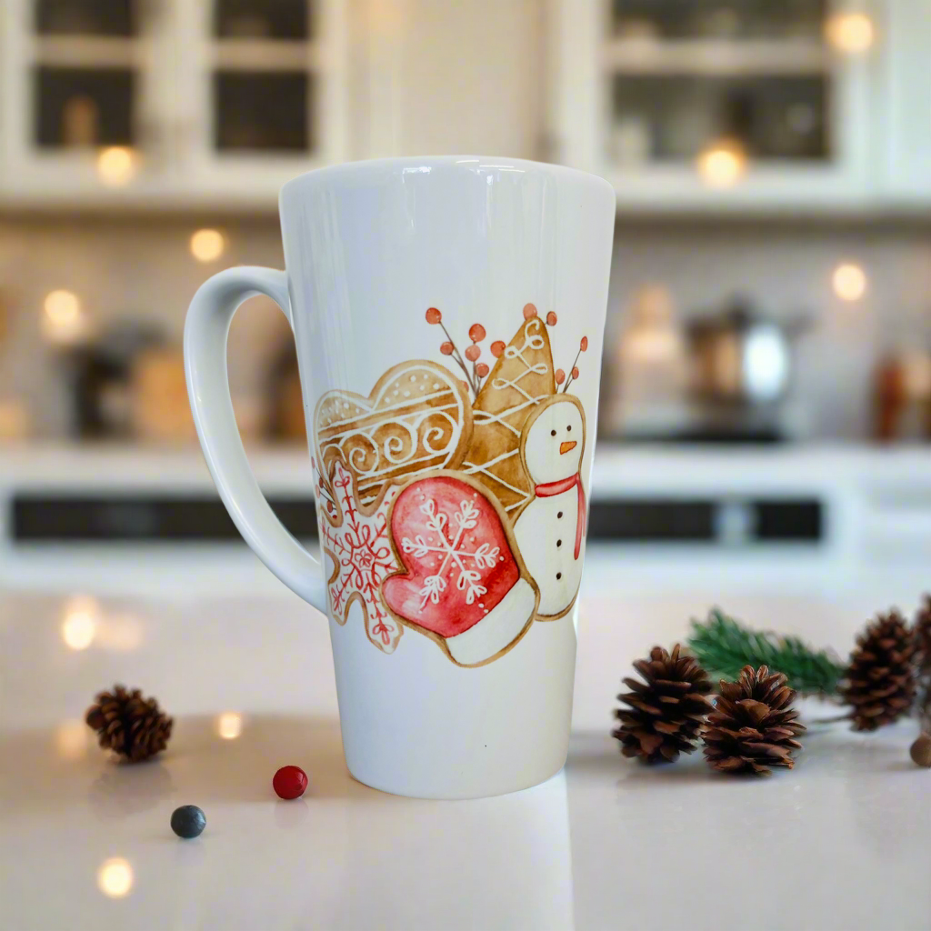 New Latte Ceramic Mug 17oz Gingerbread Assortment inc Box