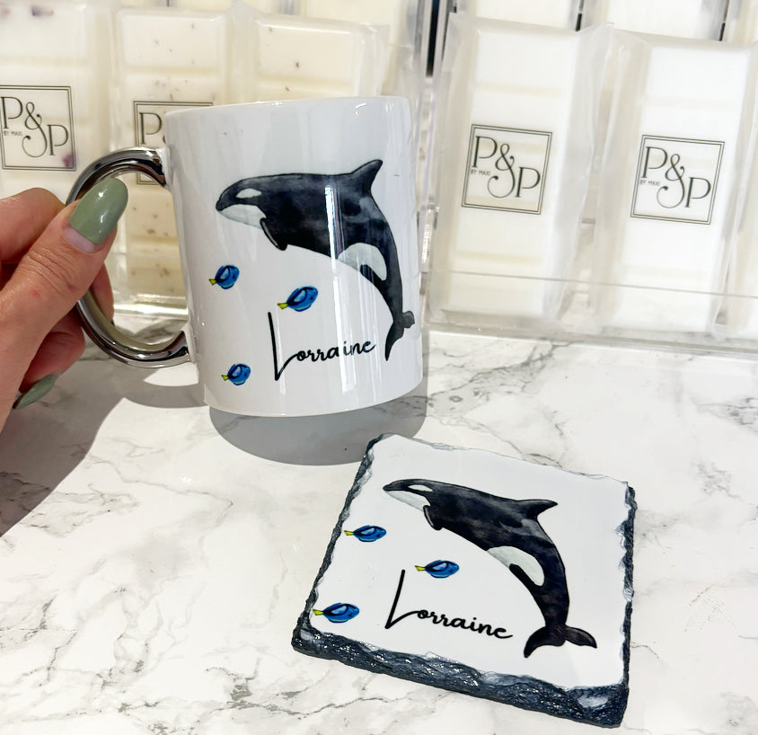 Killer whale and Coaster Set