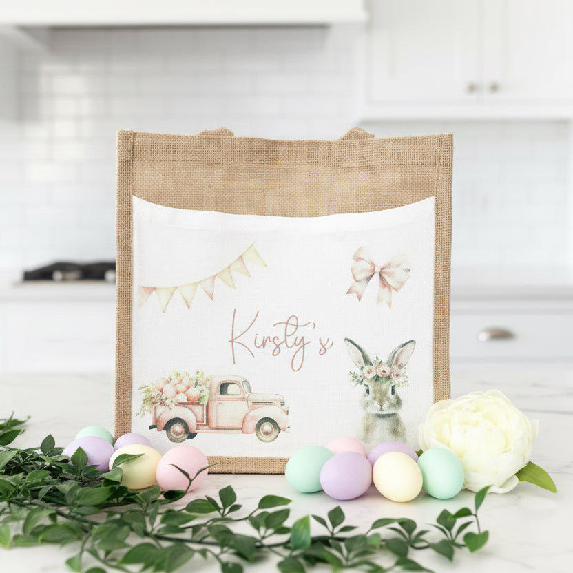 Easter Truck Design Tote Bag