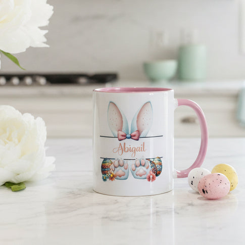 Easter Baby Blue Bunny Split Name Design