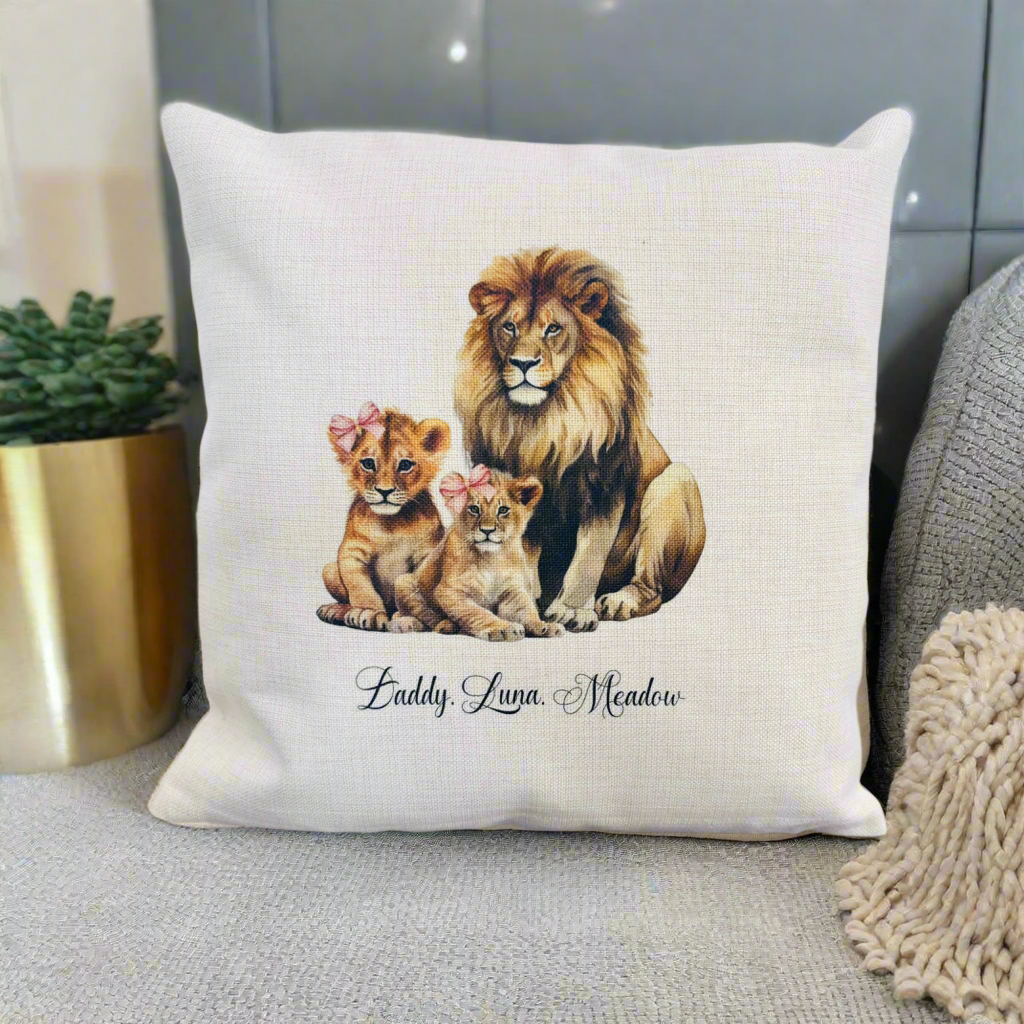 Lion and his Cubs Cushion