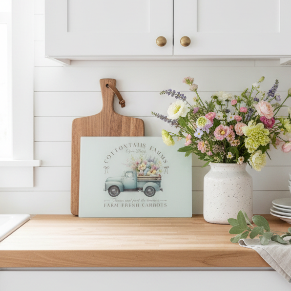 Vintage Spring Truck Chopping Board A3