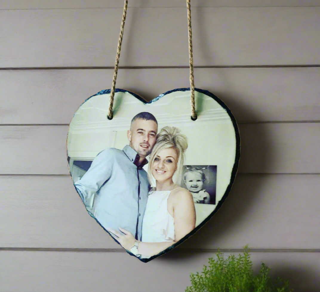 Gloss Heart Hanging Slate (19cm)