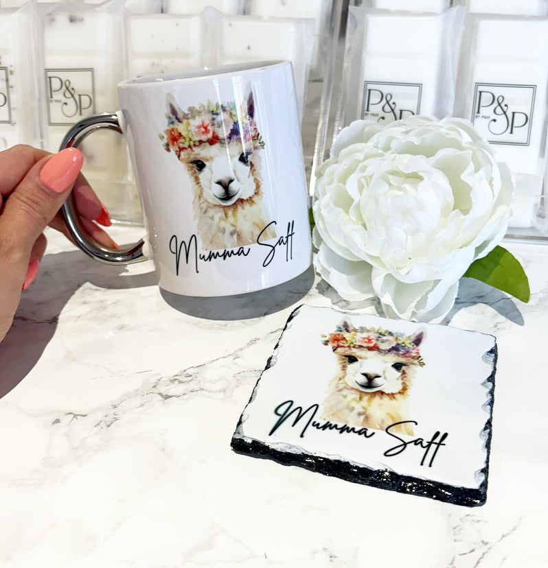 Alpaca/ Llama Mug and Coaster Set