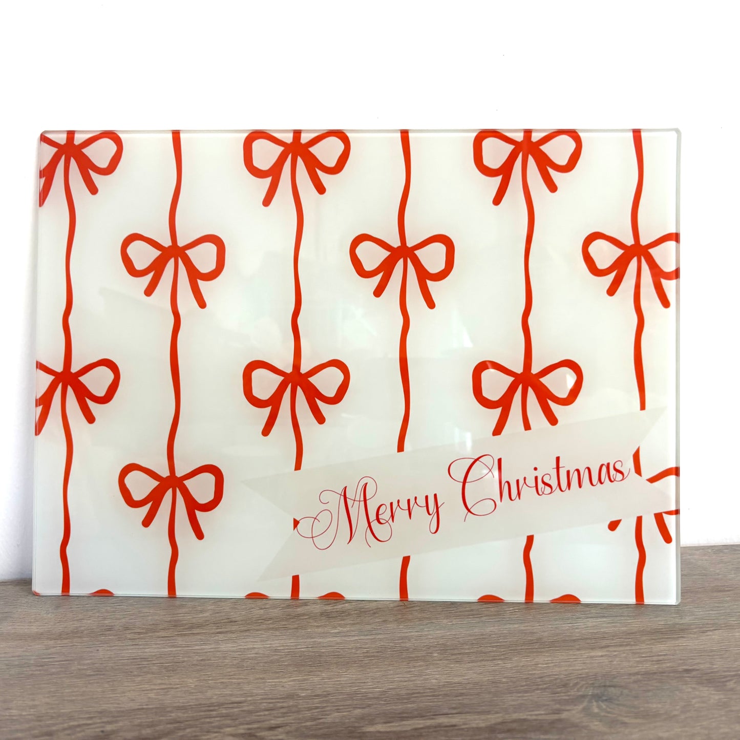 Red Bow Chopping Board/ Splashback A3