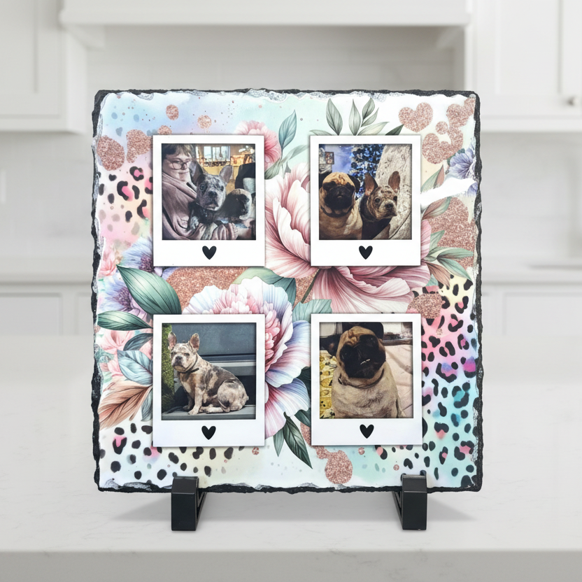 4 Photo leopard Print 19cm Photo Slate