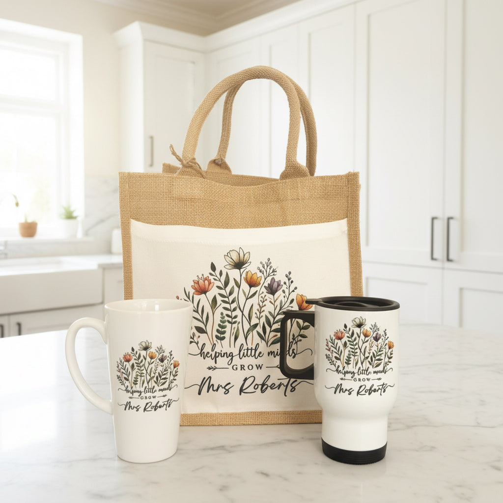 Teacher Wildflower Design Tote Bag Bundle