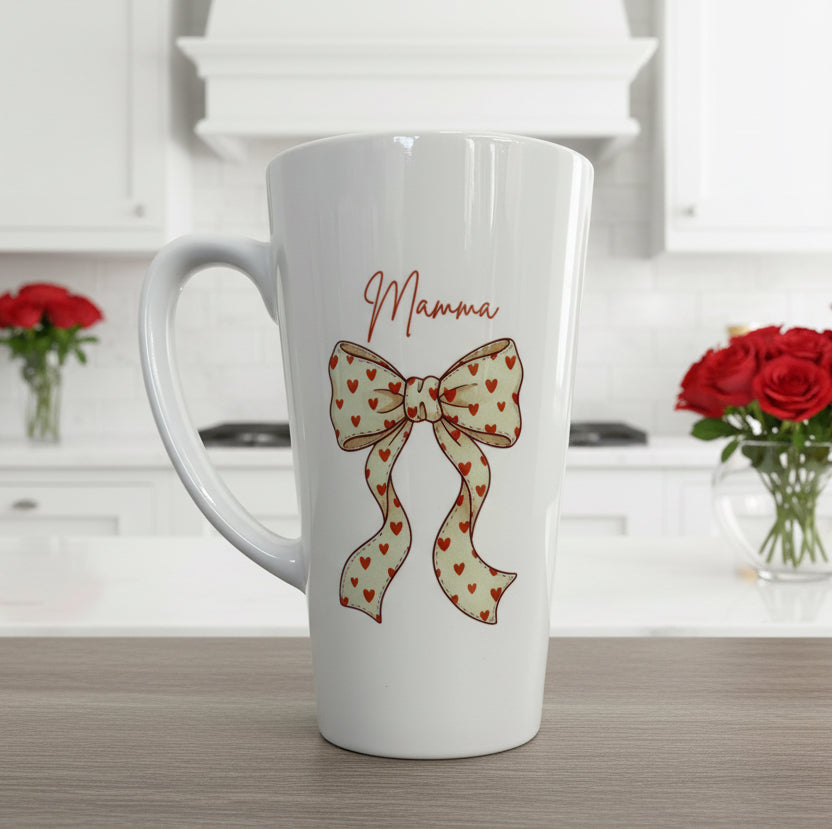 Heart Bow Latte Mug