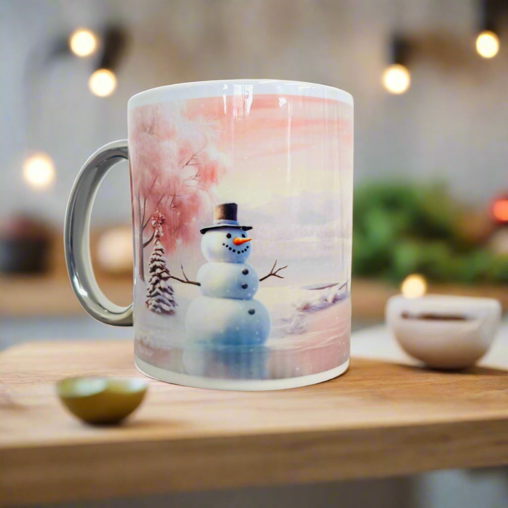 Pink Snowman Mug