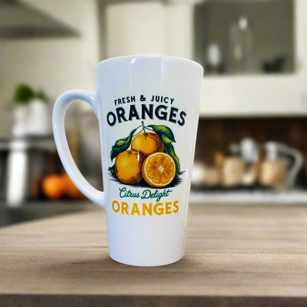 Fresh & Juicy Oranges Fruit 17oz Latte Mug
