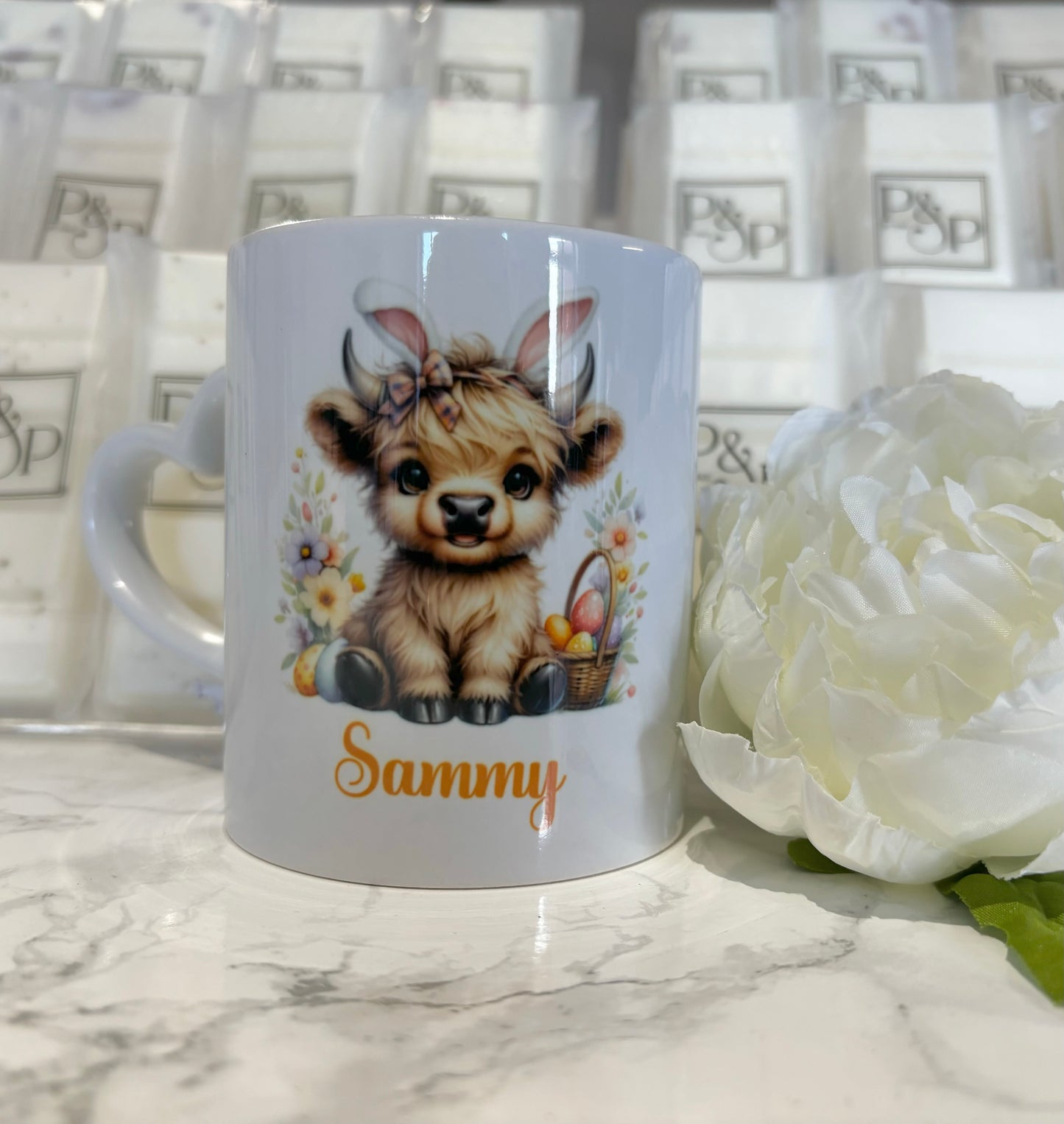 Highland Cow Tartan Bow Design