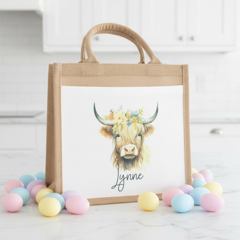 Highland Cow Design Tote Bag
