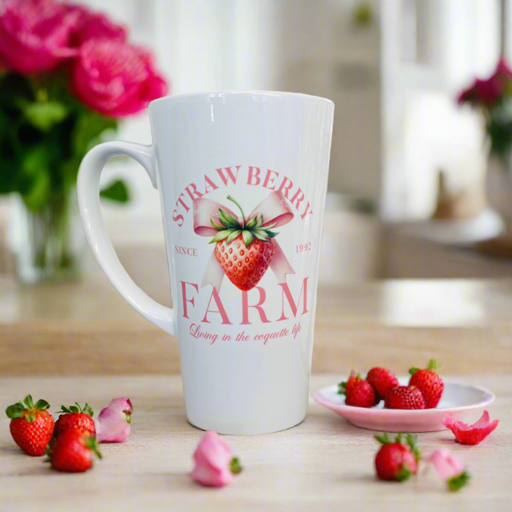 Summer Strawberry Farm Fruit 17oz Latte Mug