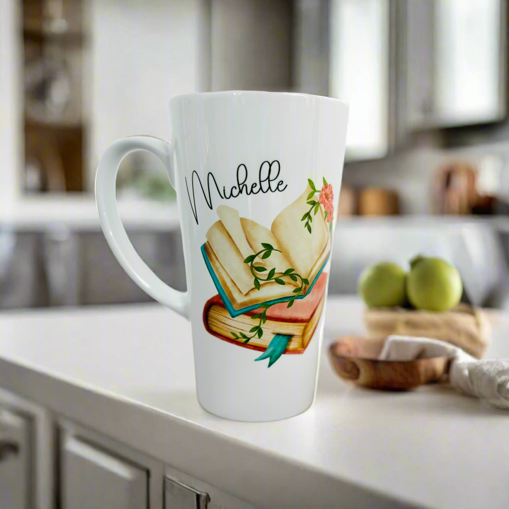 Book Latte Ceramic Mug 17oz inc Box