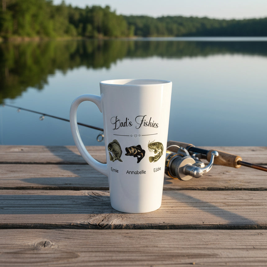 Daddy/Dad/Grandads Fishies Latte Mug