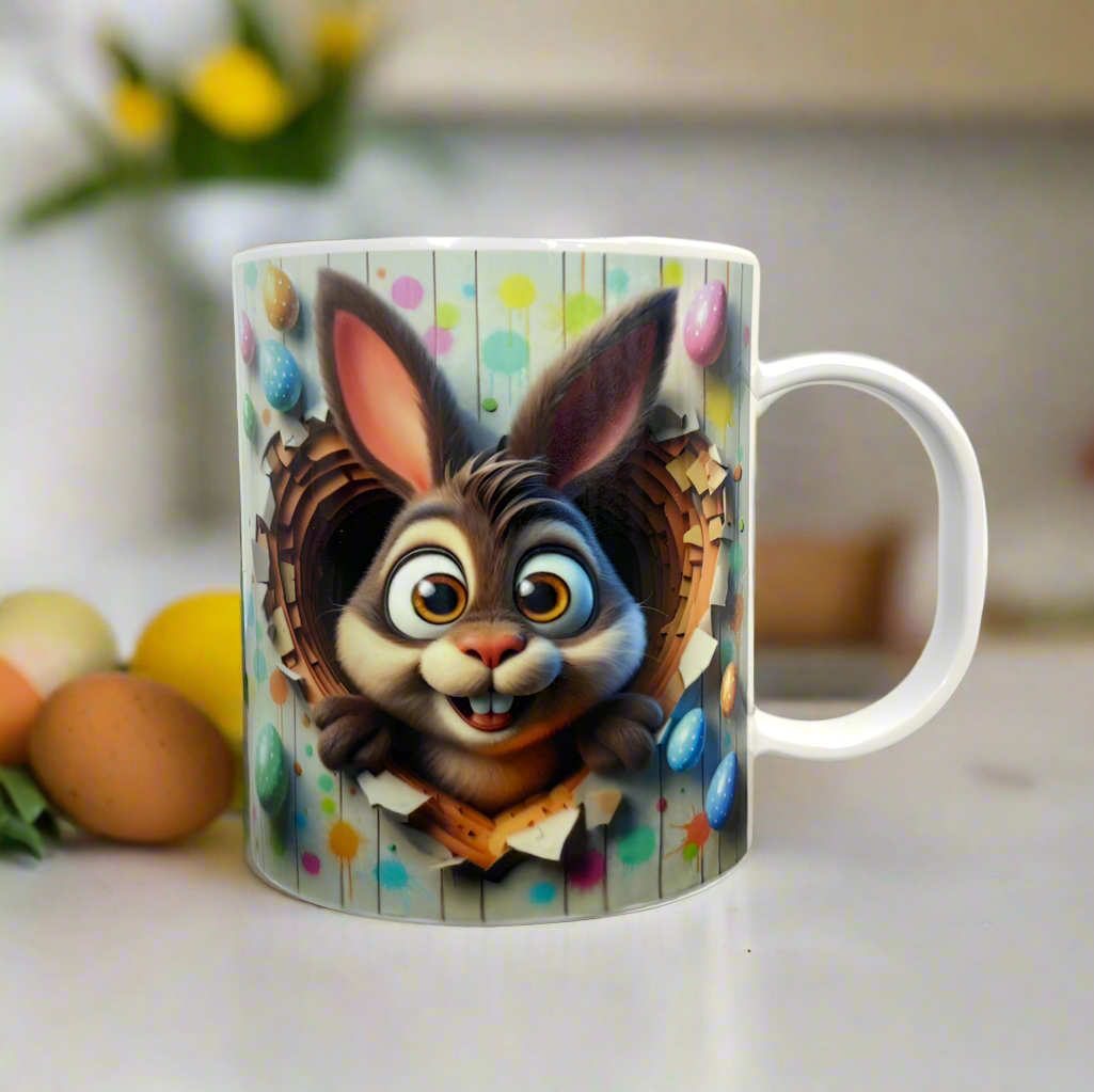 Brown Bunny Plastic/ Polymere Easter Mug