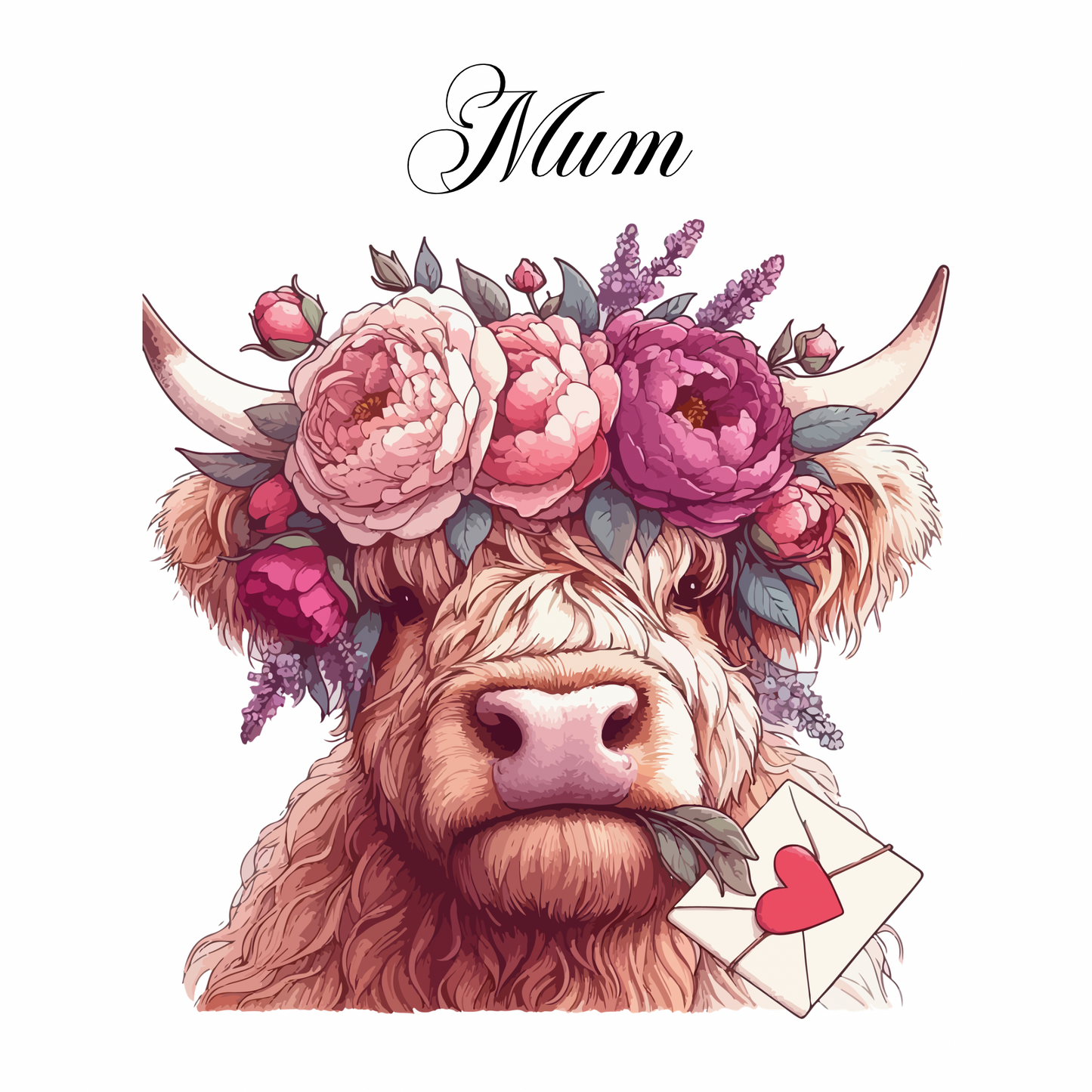 Highland Cow Valentines 1- Tester for Latte and 11oz Pink Mug