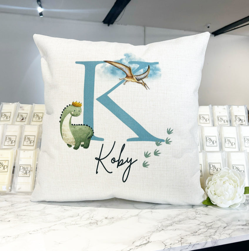 Blue Initial with Dinosaurs Design (Various Products)