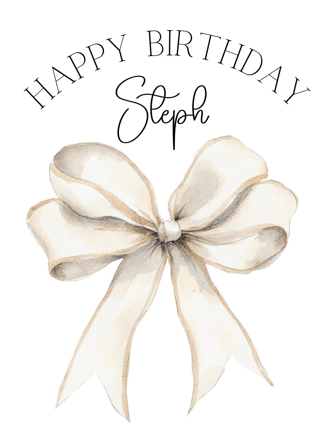 TESTER Birthday Sack Cream Bow