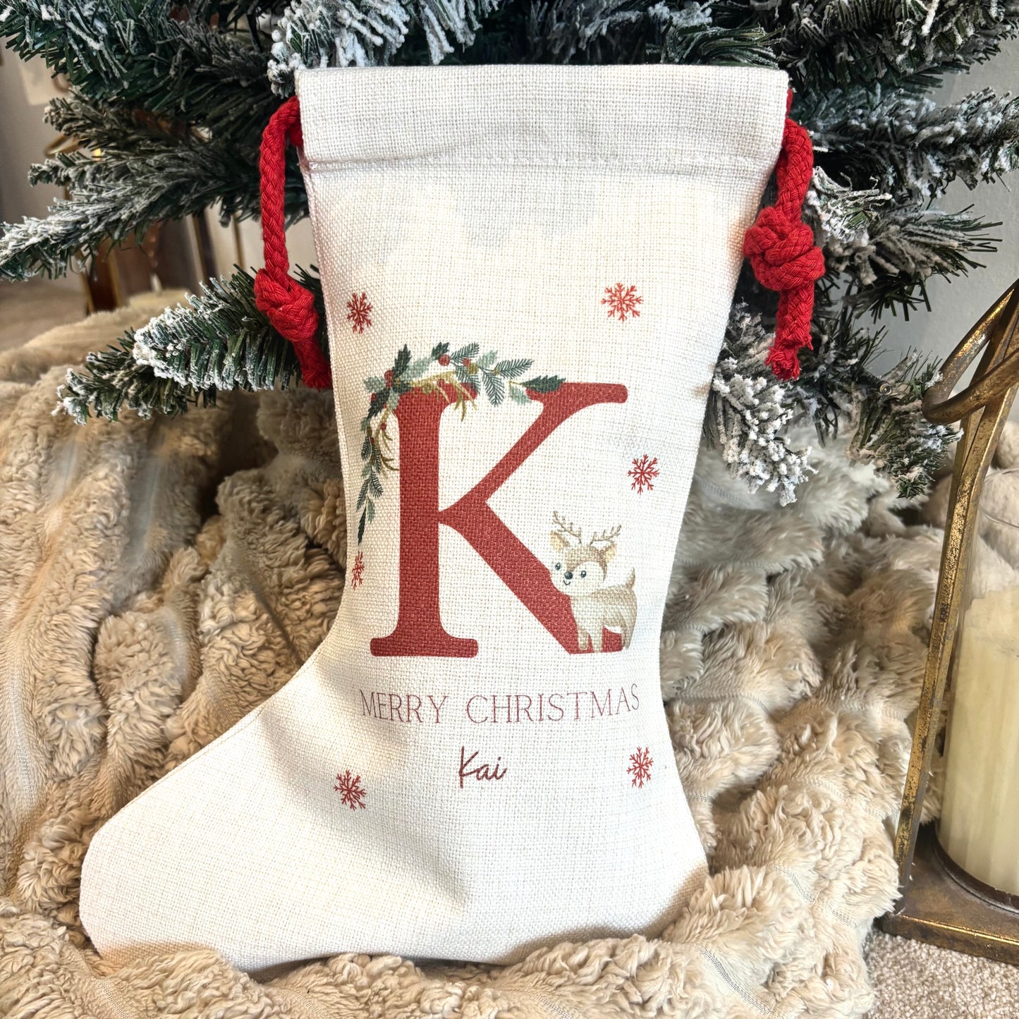 Santa Sack Initial Reindeer