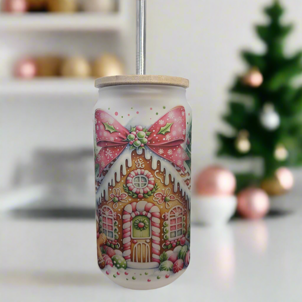 Gingerbread House Can 18oz Tumbler