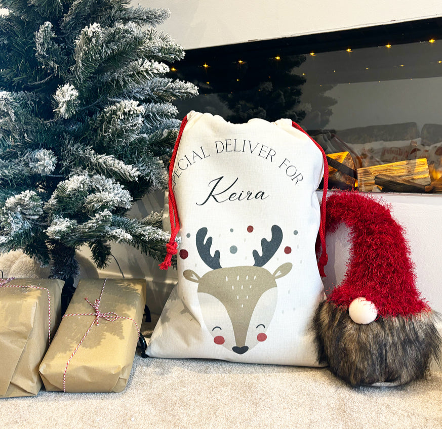 Santa Sack Reindeer Head