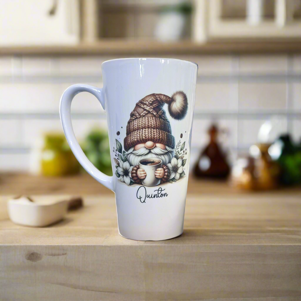 New Latte Ceramic Mug 17oz Gonk Coffee with Flowers inc Box