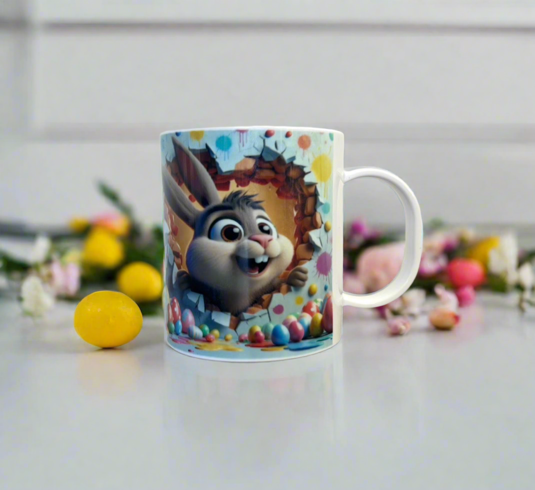 Excited Bunny Plastic/ Polymere Easter Mug