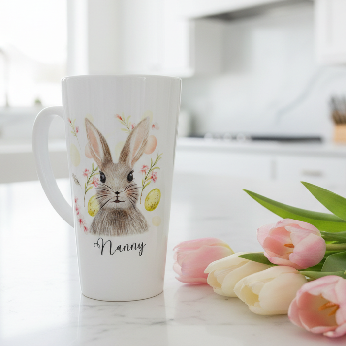 New Latte Ceramic Mug 17oz Bunny Rabbit inc Box