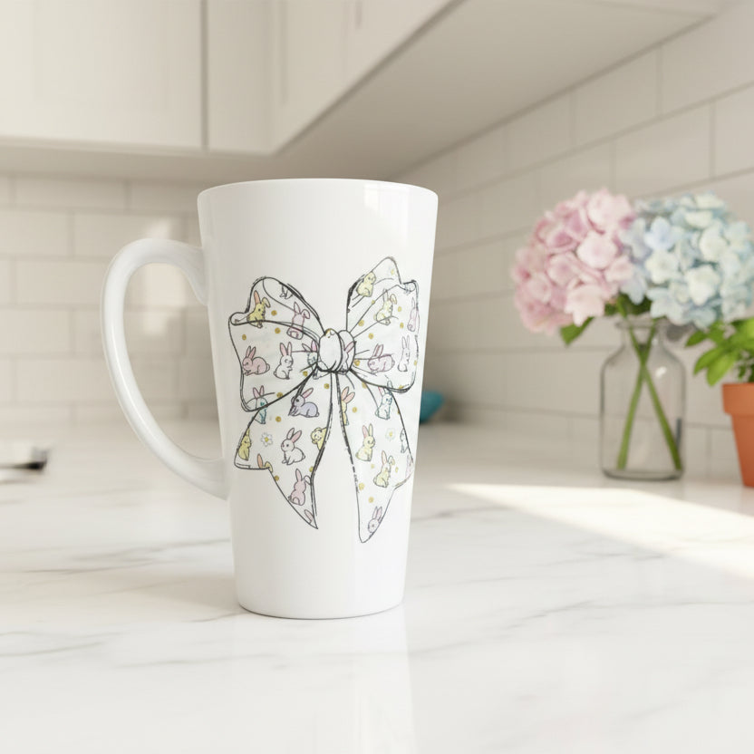 Baby Bunnies Bow Latte Mug
