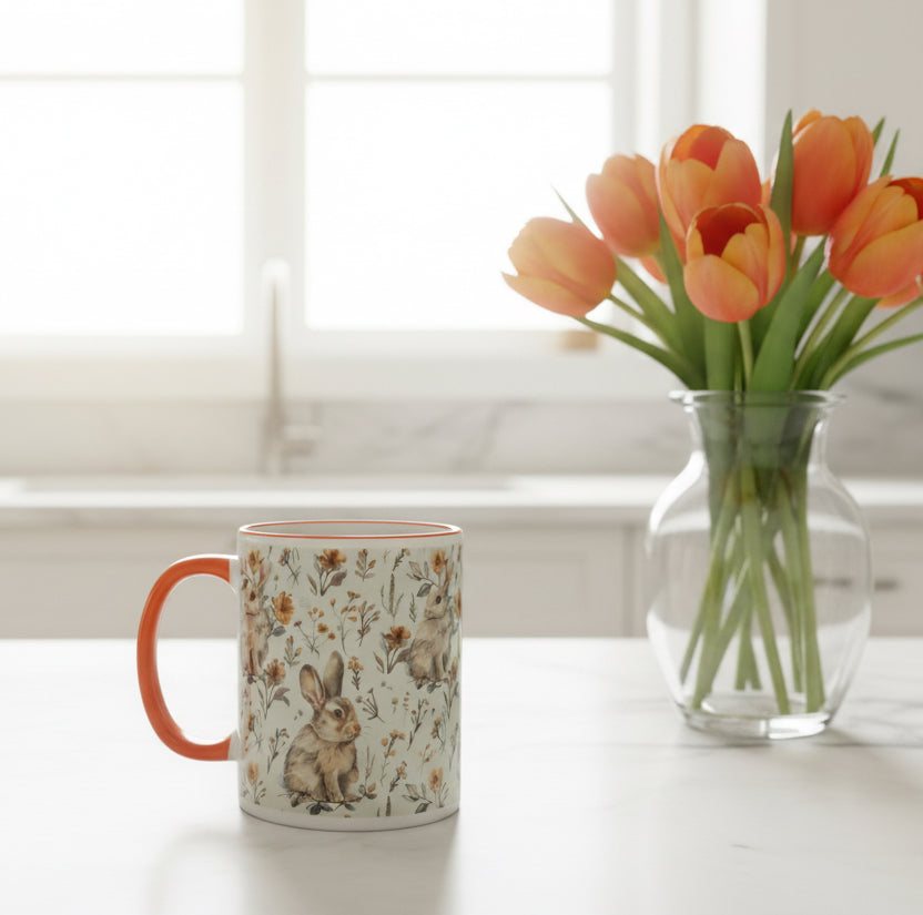 Floral Rabbit Spring Mug