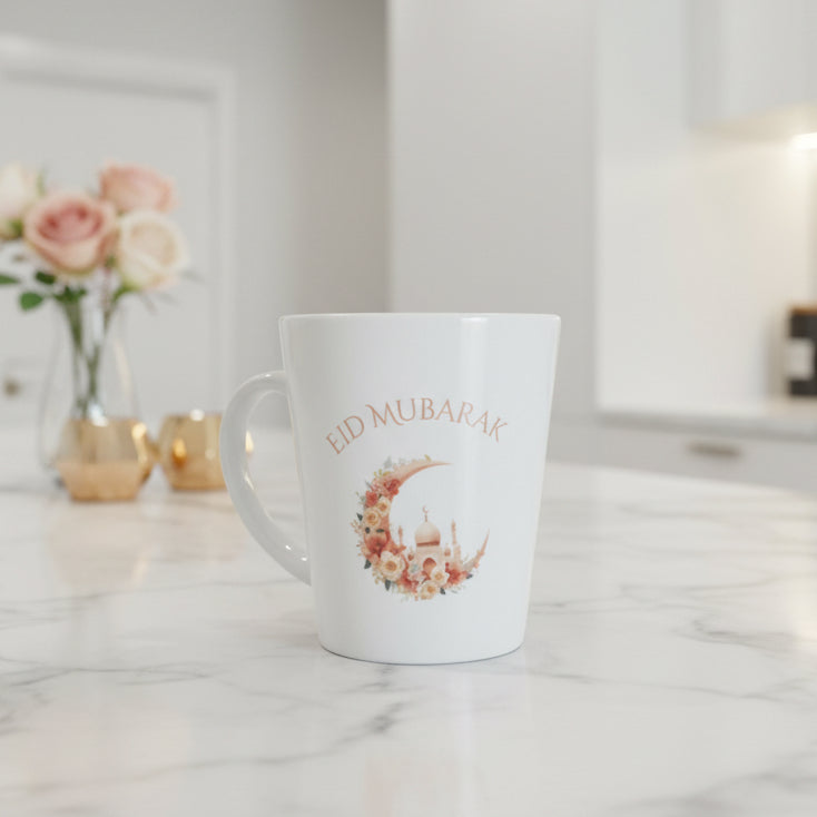 Eid Pink Crescent Latte Mug