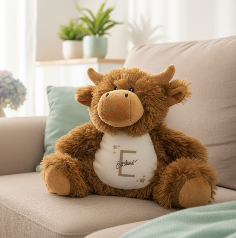 Highland Cow Bear with Initial & Name